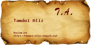 Tamási Aliz névjegykártya